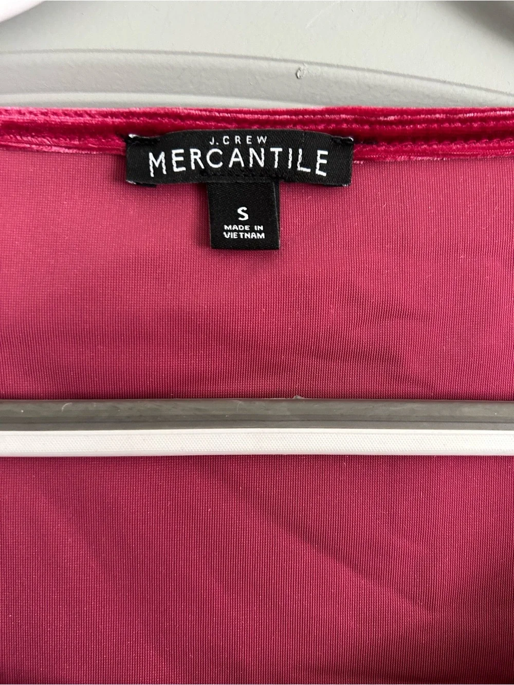J.Crew Mercantile Red Velour Long Sleeve Scoop Neck Bodysuit Size Small